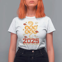 Year Of The Snake 2025 T Shirt For Women Lunar New Year Chinese Traditional - Wonder Print Shop