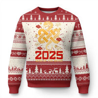 Year Of The Snake 2025 Ugly Christmas Sweater Lunar New Year Chinese Traditional - Wonder Print Shop