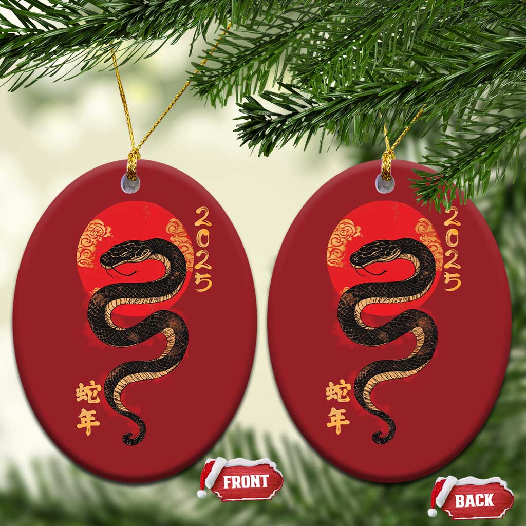 Year Of The Snake 2025 Christmas Ornament Lunar New Year Chinese Snake - Wonder Print Shop
