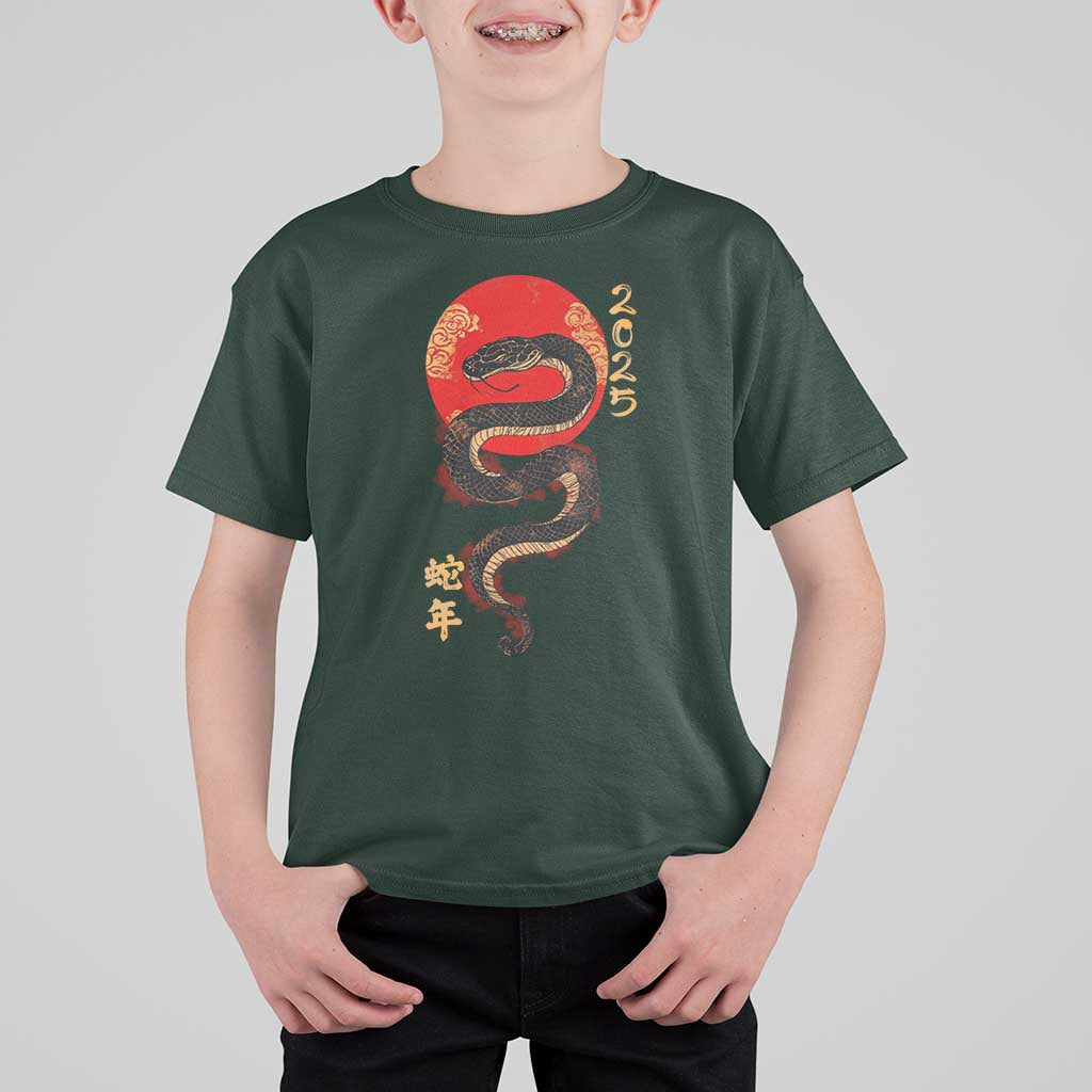 Year Of The Snake 2025 T Shirt For Kid Lunar New Year Chinese Snake - Wonder Print Shop
