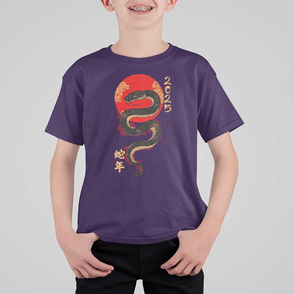 Year Of The Snake 2025 T Shirt For Kid Lunar New Year Chinese Snake - Wonder Print Shop