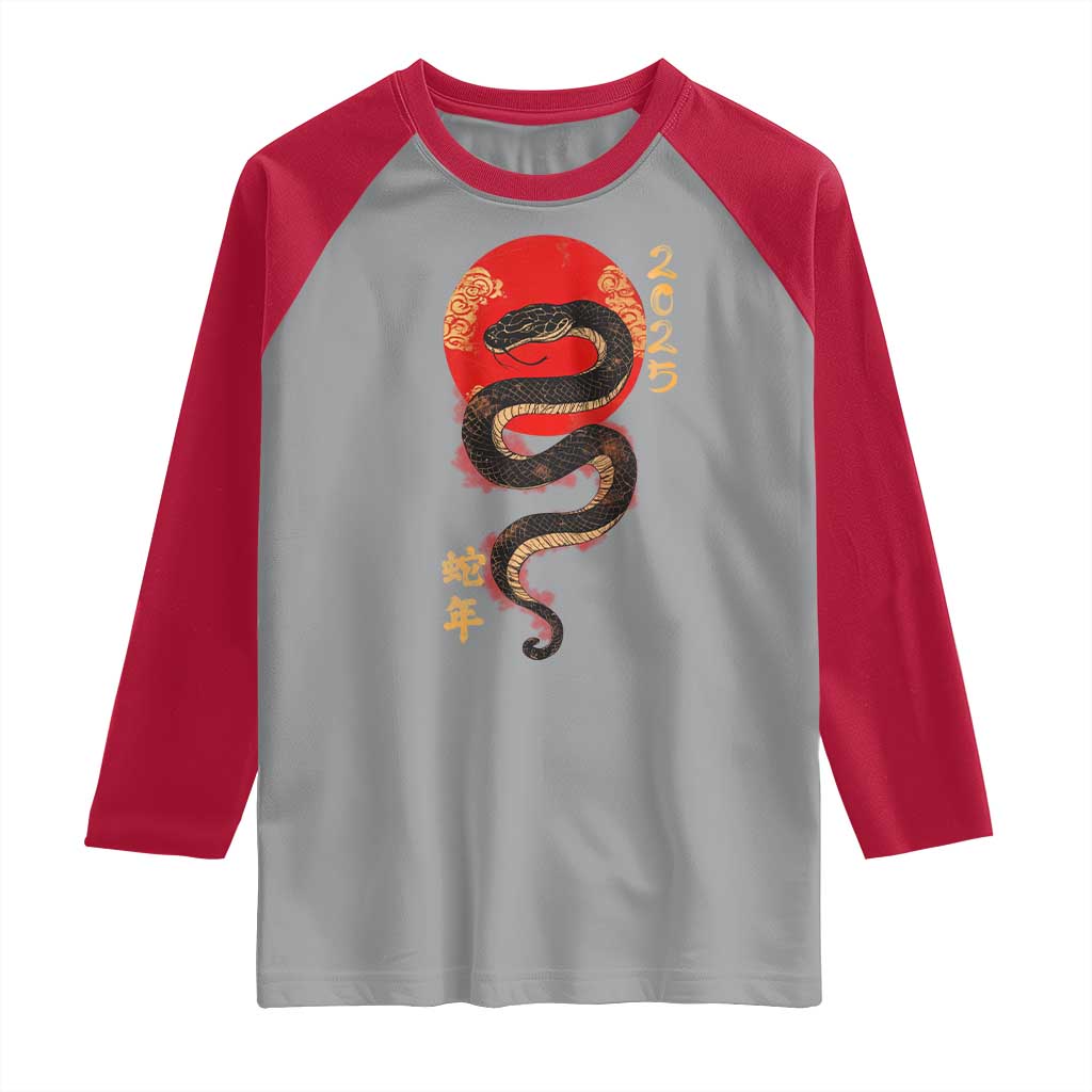Year Of The Snake 2025 Raglan Shirt Lunar New Year Chinese Snake