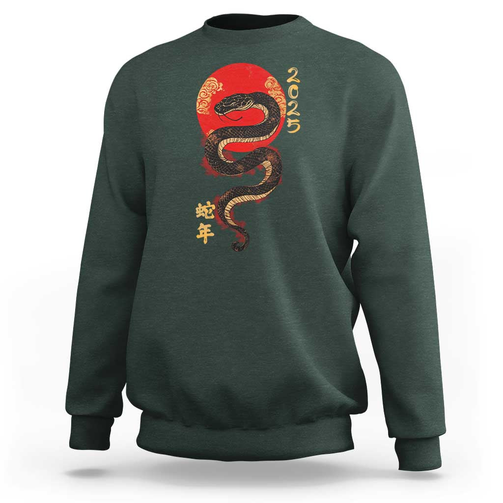 Year Of The Snake 2025 Sweatshirt Lunar New Year Chinese Snake - Wonder Print Shop
