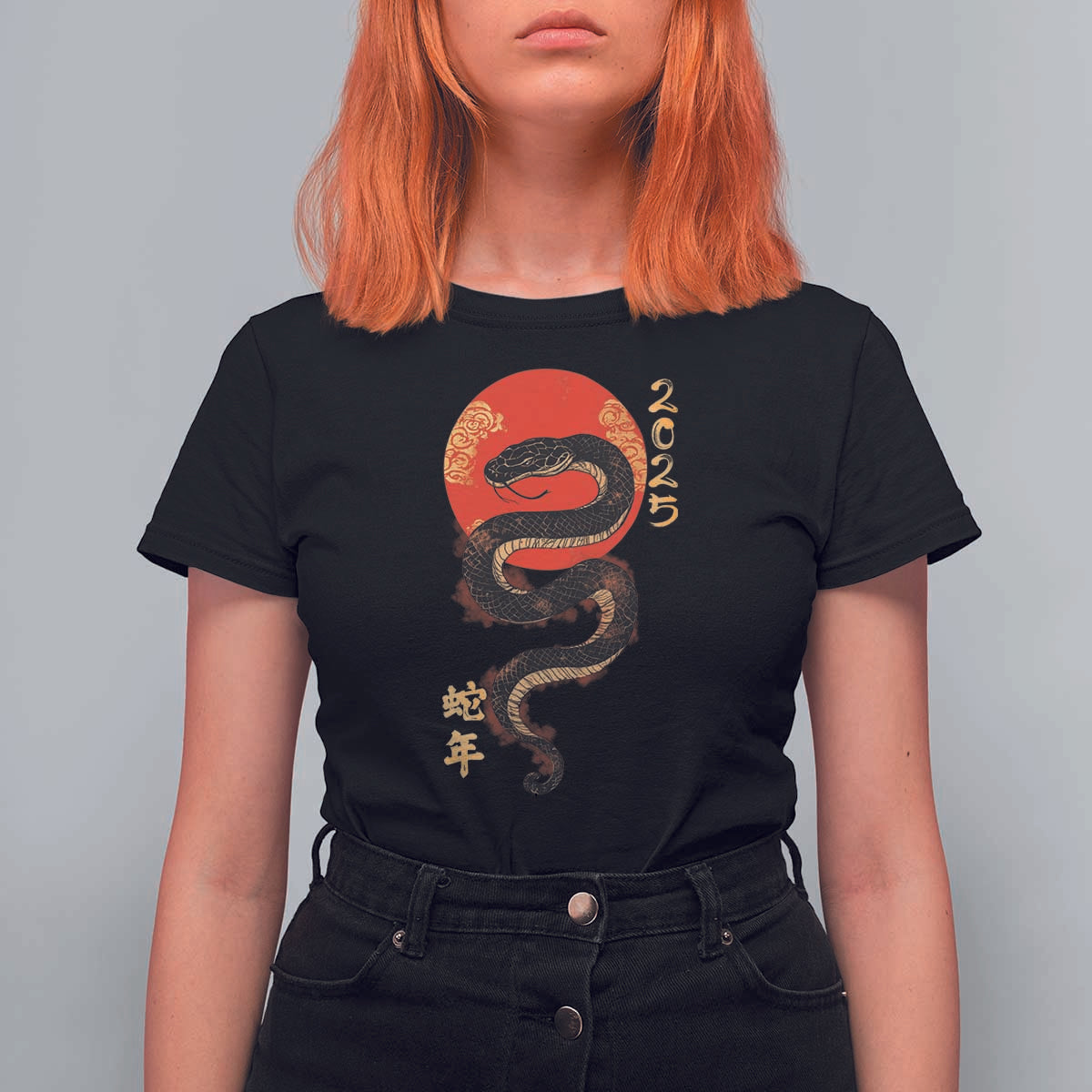 Year Of The Snake 2025 T Shirt For Women Lunar New Year Chinese Snake - Wonder Print Shop