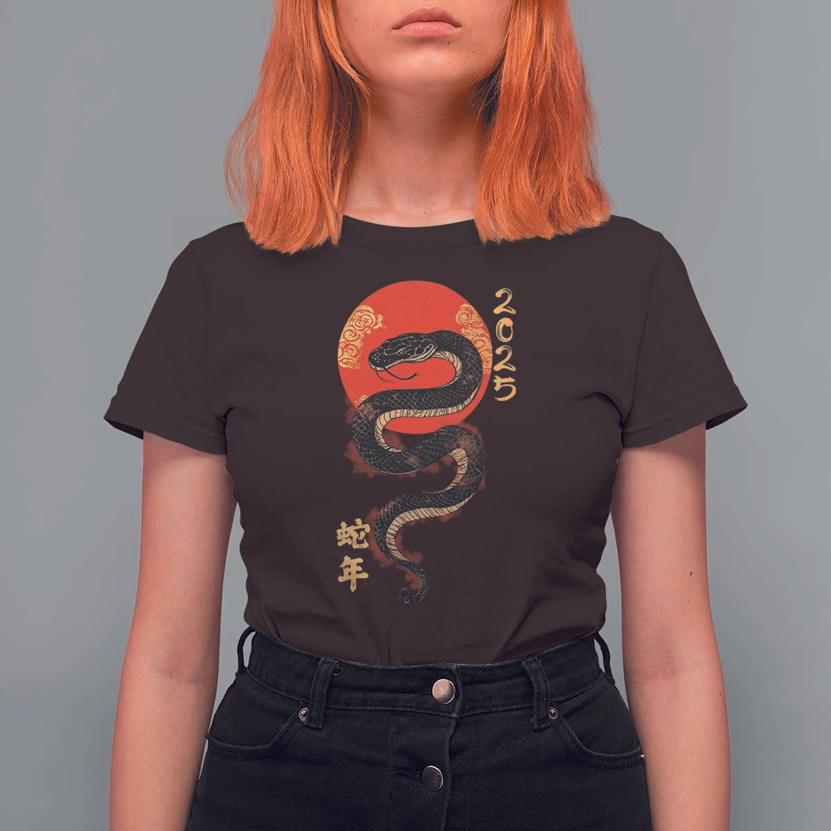 Year Of The Snake 2025 T Shirt For Women Lunar New Year Chinese Snake - Wonder Print Shop