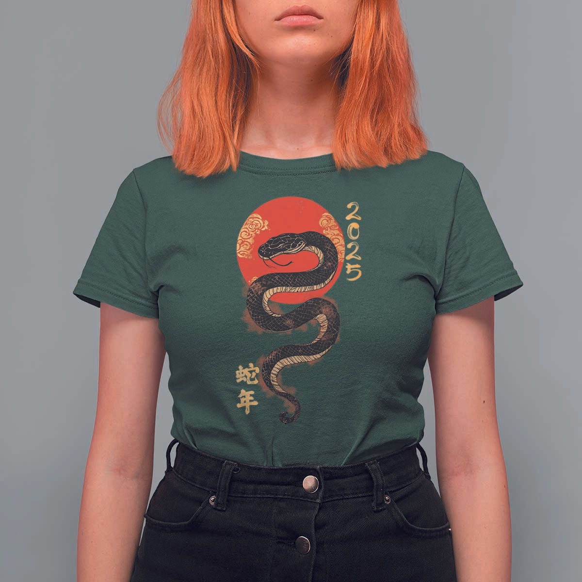 Year Of The Snake 2025 T Shirt For Women Lunar New Year Chinese Snake - Wonder Print Shop
