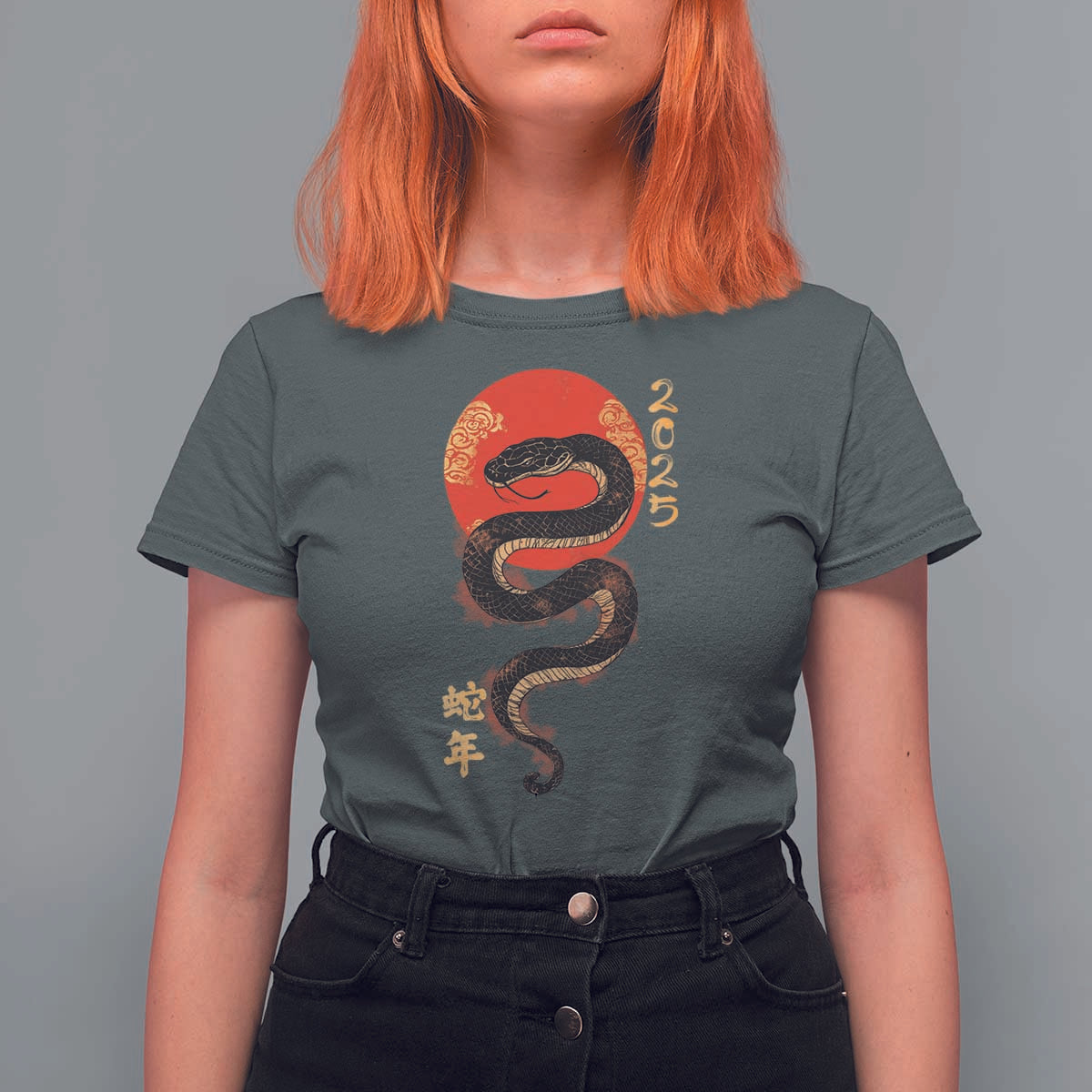 Year Of The Snake 2025 T Shirt For Women Lunar New Year Chinese Snake - Wonder Print Shop