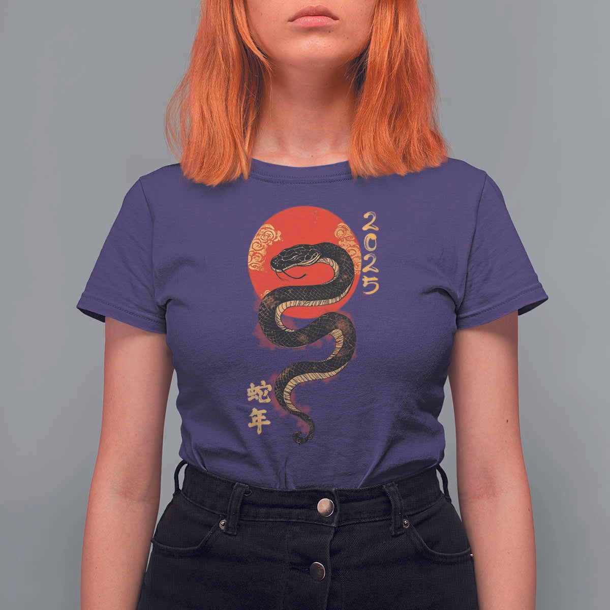 Year Of The Snake 2025 T Shirt For Women Lunar New Year Chinese Snake - Wonder Print Shop
