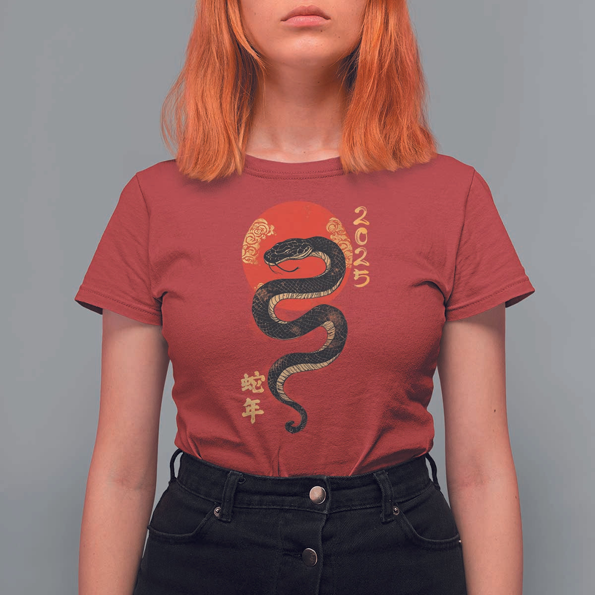 Year Of The Snake 2025 T Shirt For Women Lunar New Year Chinese Snake - Wonder Print Shop