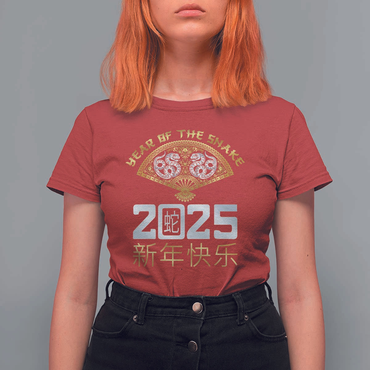 Year Of The Snake 2025 T Shirt For Women Happy New Year Chinese China - Wonder Print Shop