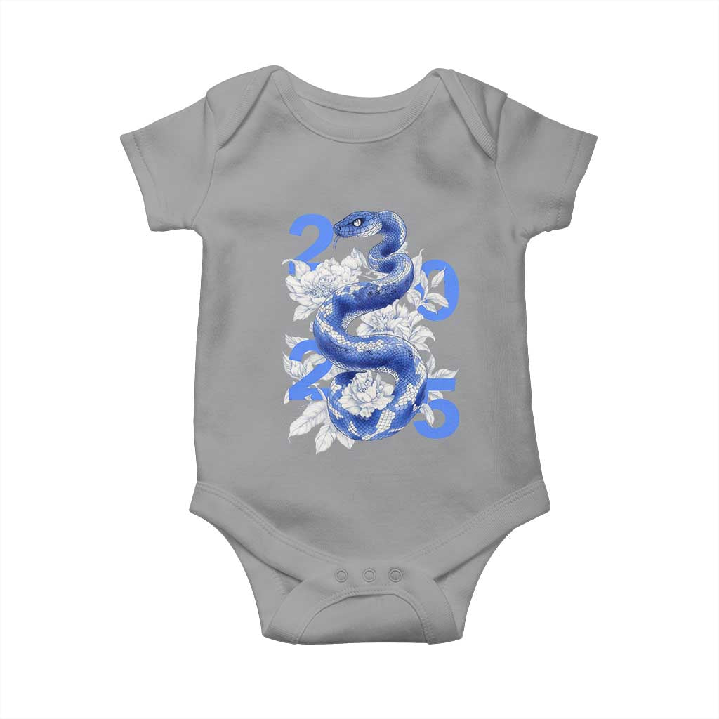 Year Of The Snake 2025 Baby Onesie Chinese New Year Blue Snake
