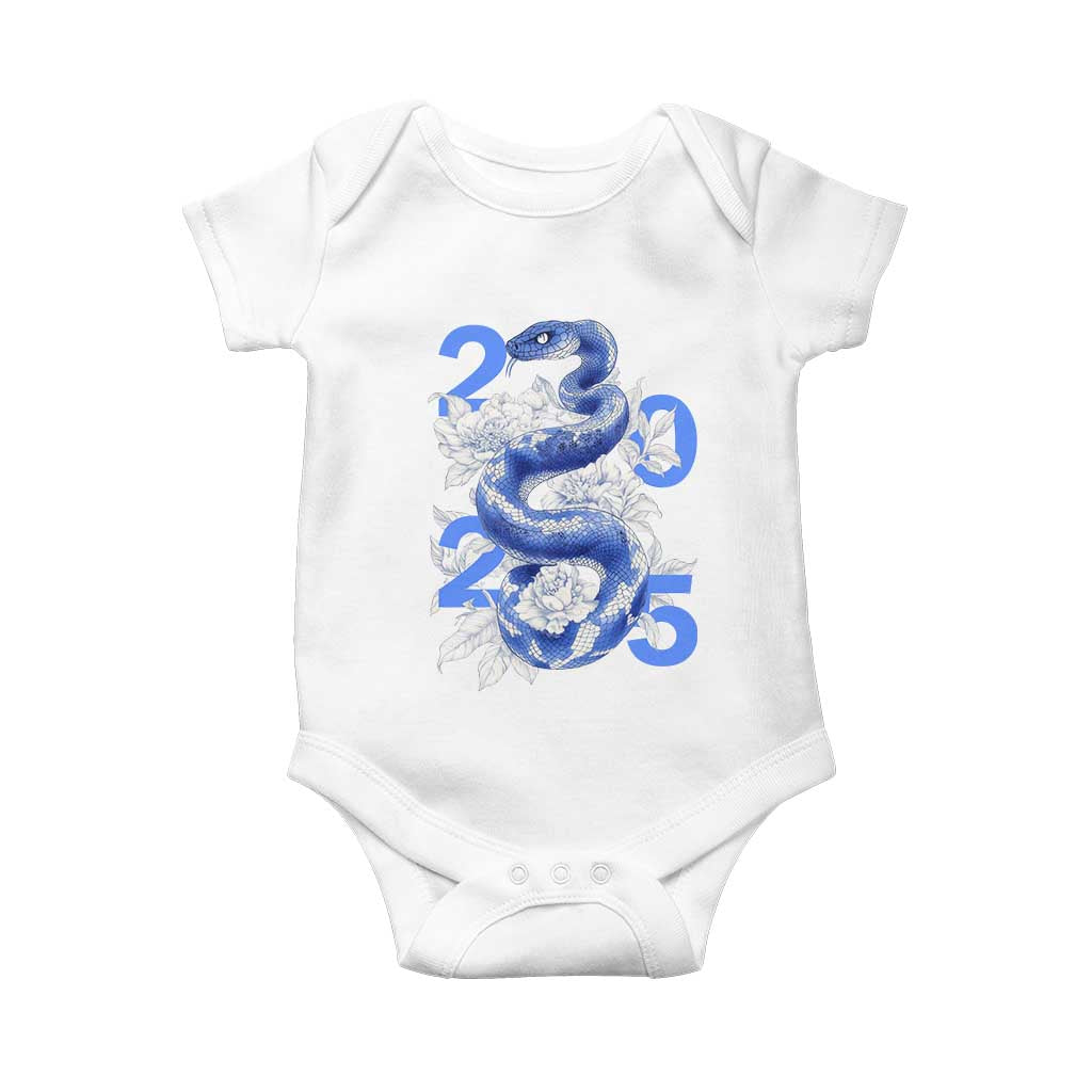 Year Of The Snake 2025 Baby Onesie Chinese New Year Blue Snake
