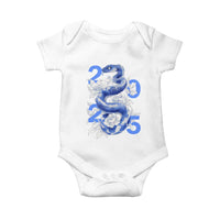 Year Of The Snake 2025 Baby Onesie Chinese New Year Blue Snake