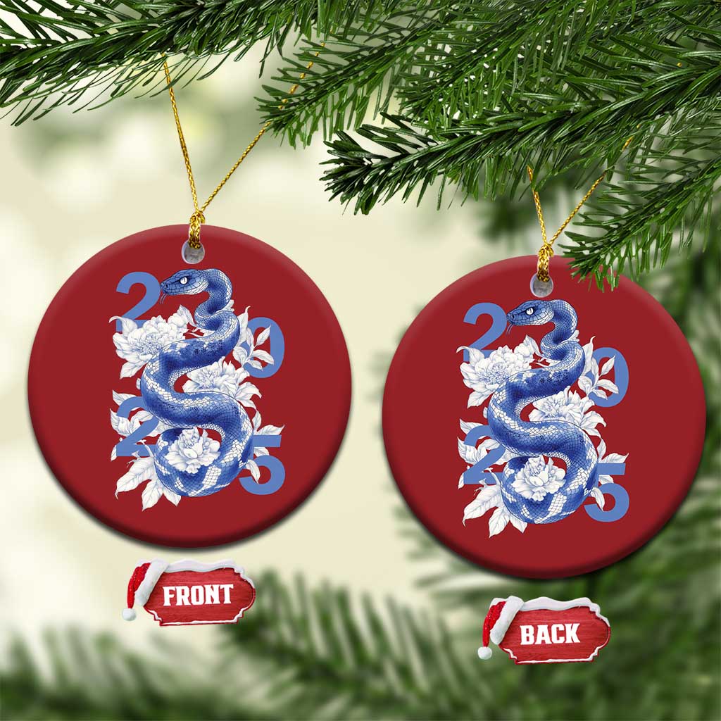 Year Of The Snake 2025 Christmas Ornament Chinese New Year Blue Snake - Wonder Print Shop