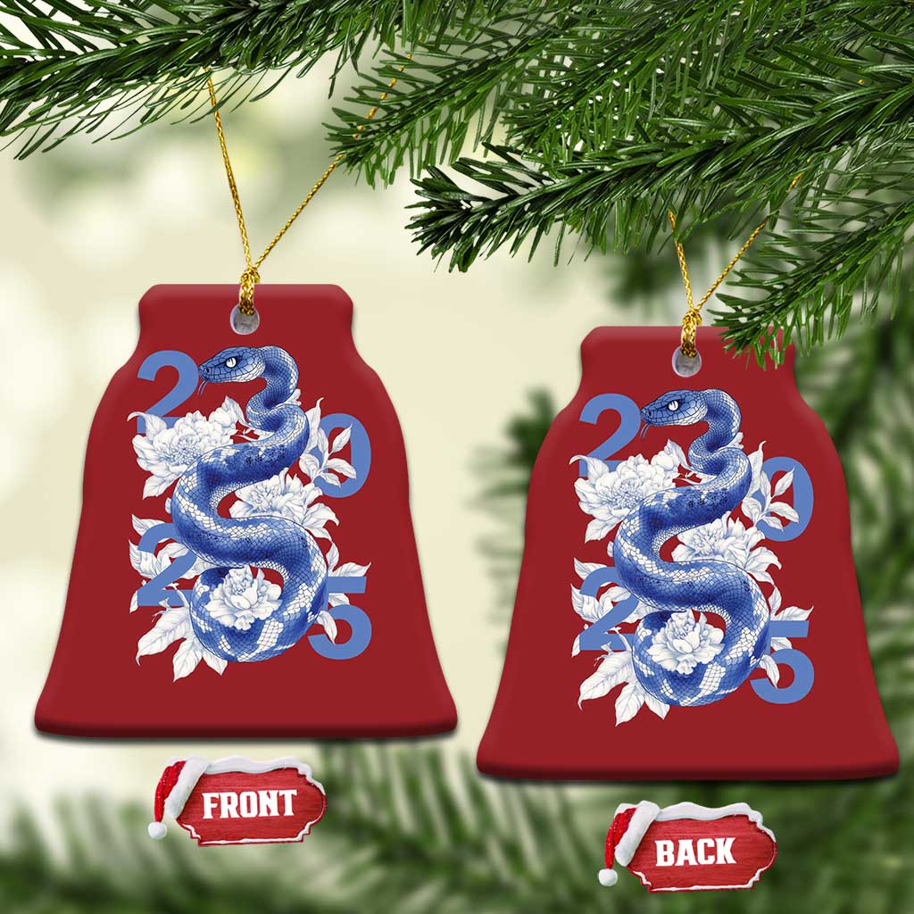 Year Of The Snake 2025 Christmas Ornament Chinese New Year Blue Snake - Wonder Print Shop