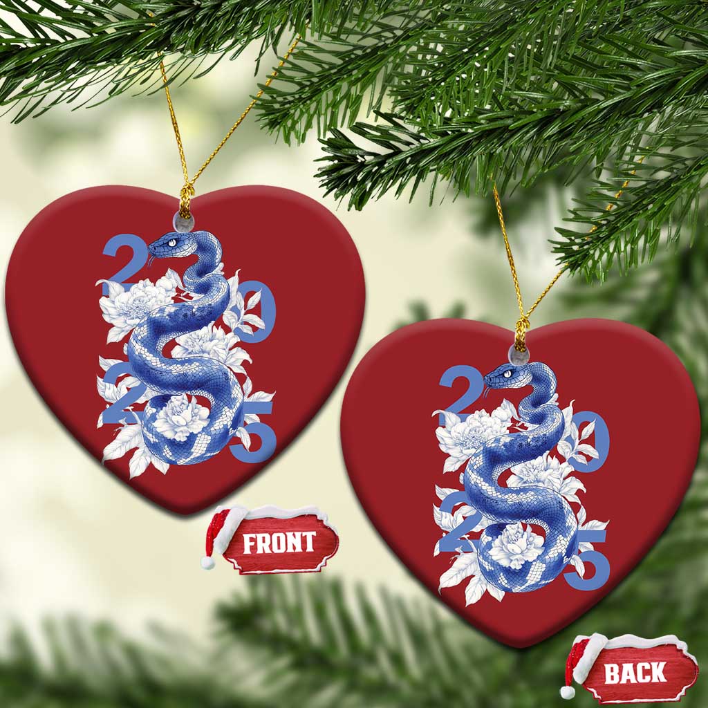 Year Of The Snake 2025 Christmas Ornament Chinese New Year Blue Snake - Wonder Print Shop
