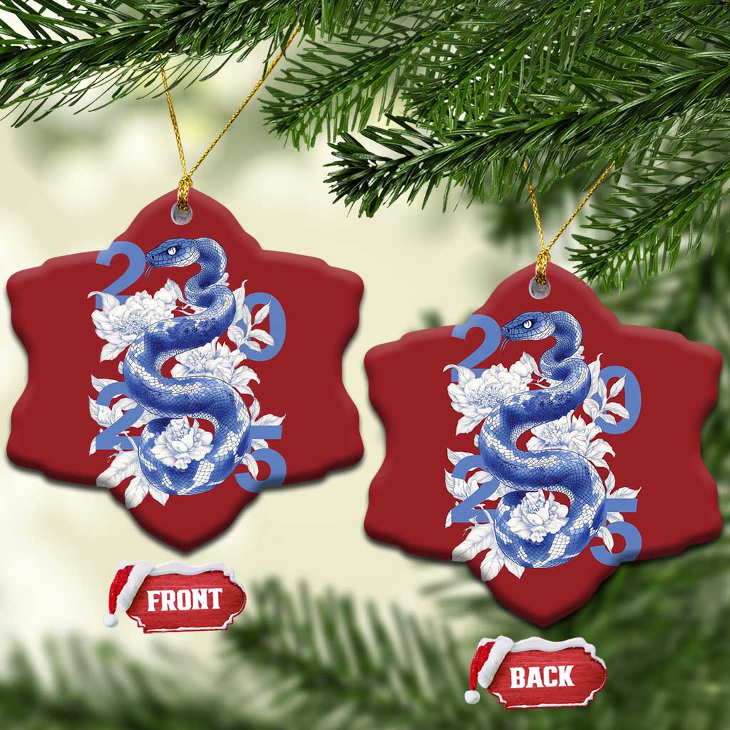 Year Of The Snake 2025 Christmas Ornament Chinese New Year Blue Snake - Wonder Print Shop
