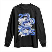 Year Of The Snake 2025 Long Sleeve Shirt Chinese New Year Blue Snake
