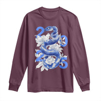 Year Of The Snake 2025 Long Sleeve Shirt Chinese New Year Blue Snake