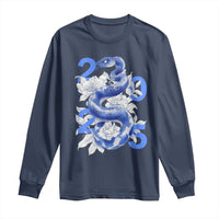 Year Of The Snake 2025 Long Sleeve Shirt Chinese New Year Blue Snake