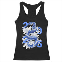 Year Of The Snake 2025 Racerback Tank Top Chinese New Year Blue Snake