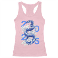 Year Of The Snake 2025 Racerback Tank Top Chinese New Year Blue Snake