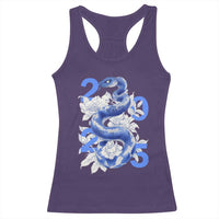 Year Of The Snake 2025 Racerback Tank Top Chinese New Year Blue Snake
