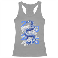 Year Of The Snake 2025 Racerback Tank Top Chinese New Year Blue Snake