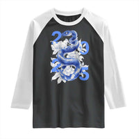 Year Of The Snake 2025 Raglan Shirt Chinese New Year Blue Snake