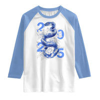 Year Of The Snake 2025 Raglan Shirt Chinese New Year Blue Snake