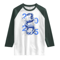 Year Of The Snake 2025 Raglan Shirt Chinese New Year Blue Snake