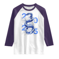Year Of The Snake 2025 Raglan Shirt Chinese New Year Blue Snake