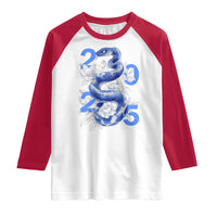 Year Of The Snake 2025 Raglan Shirt Chinese New Year Blue Snake