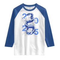Year Of The Snake 2025 Raglan Shirt Chinese New Year Blue Snake