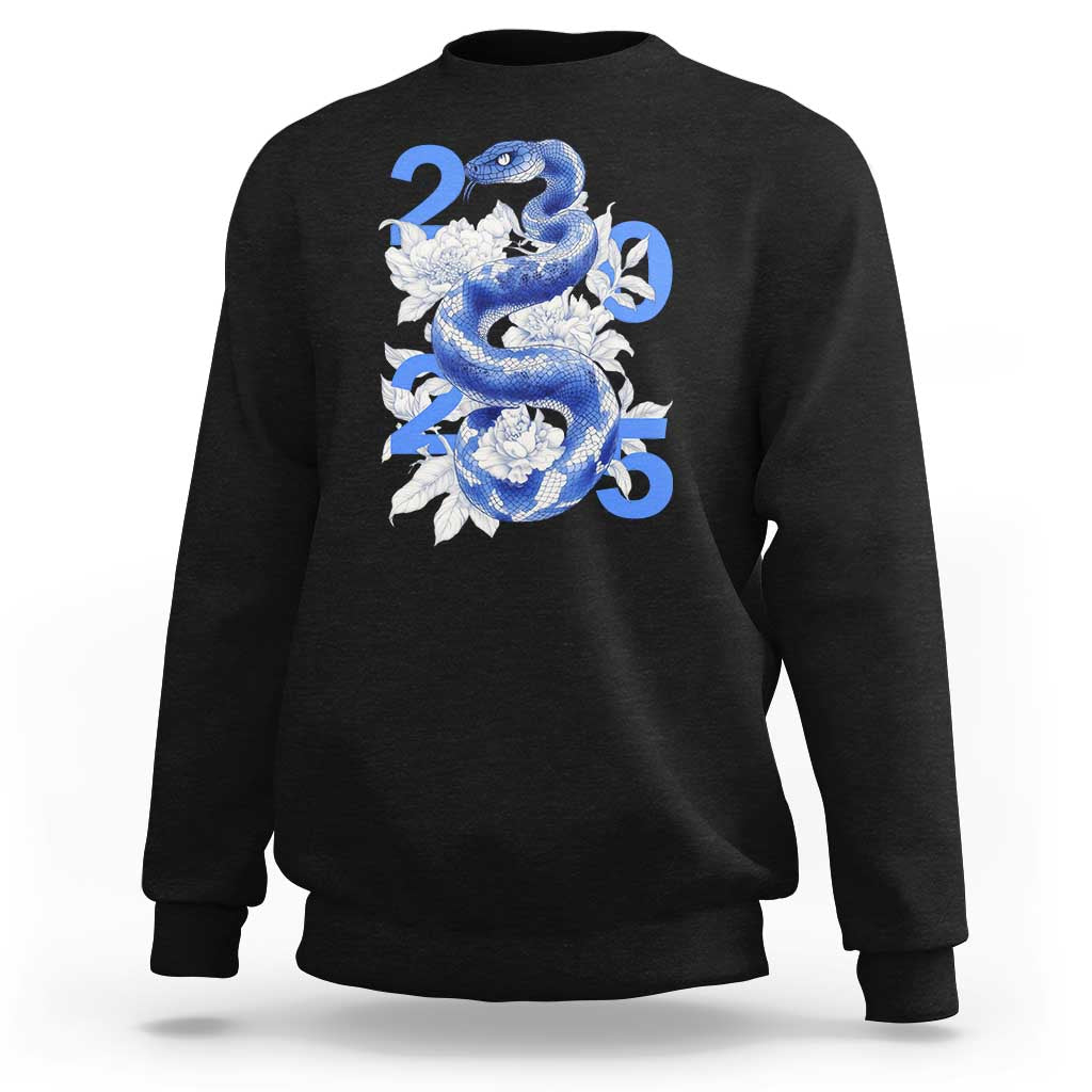Year Of The Snake 2025 Sweatshirt Chinese New Year Blue Snake - Wonder Print Shop