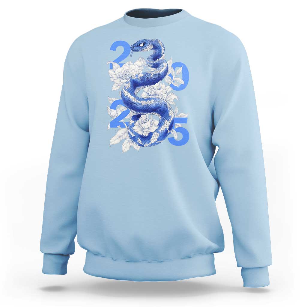 Year Of The Snake 2025 Sweatshirt Chinese New Year Blue Snake - Wonder Print Shop