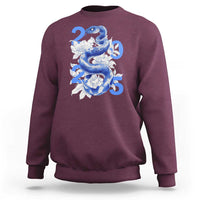 Year Of The Snake 2025 Sweatshirt Chinese New Year Blue Snake - Wonder Print Shop