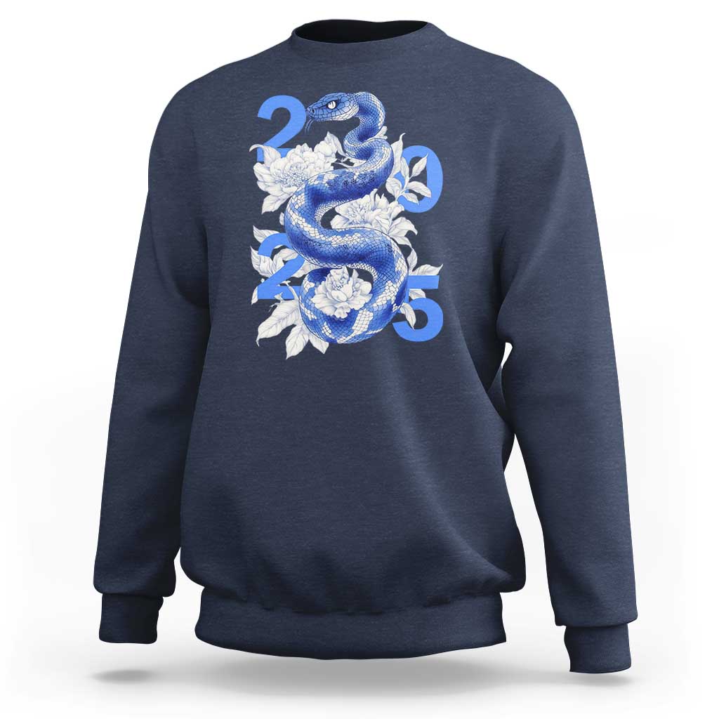 Year Of The Snake 2025 Sweatshirt Chinese New Year Blue Snake - Wonder Print Shop