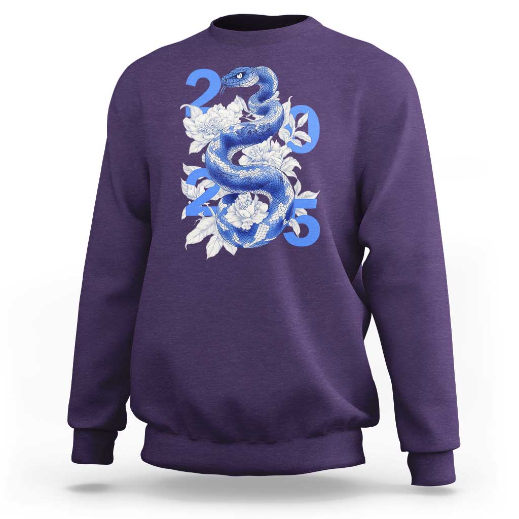 Year Of The Snake 2025 Sweatshirt Chinese New Year Blue Snake - Wonder Print Shop