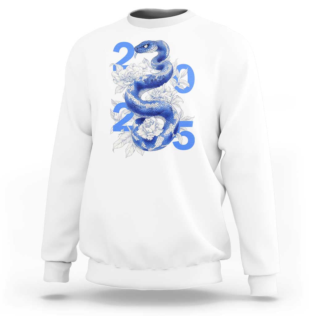 Year Of The Snake 2025 Sweatshirt Chinese New Year Blue Snake - Wonder Print Shop
