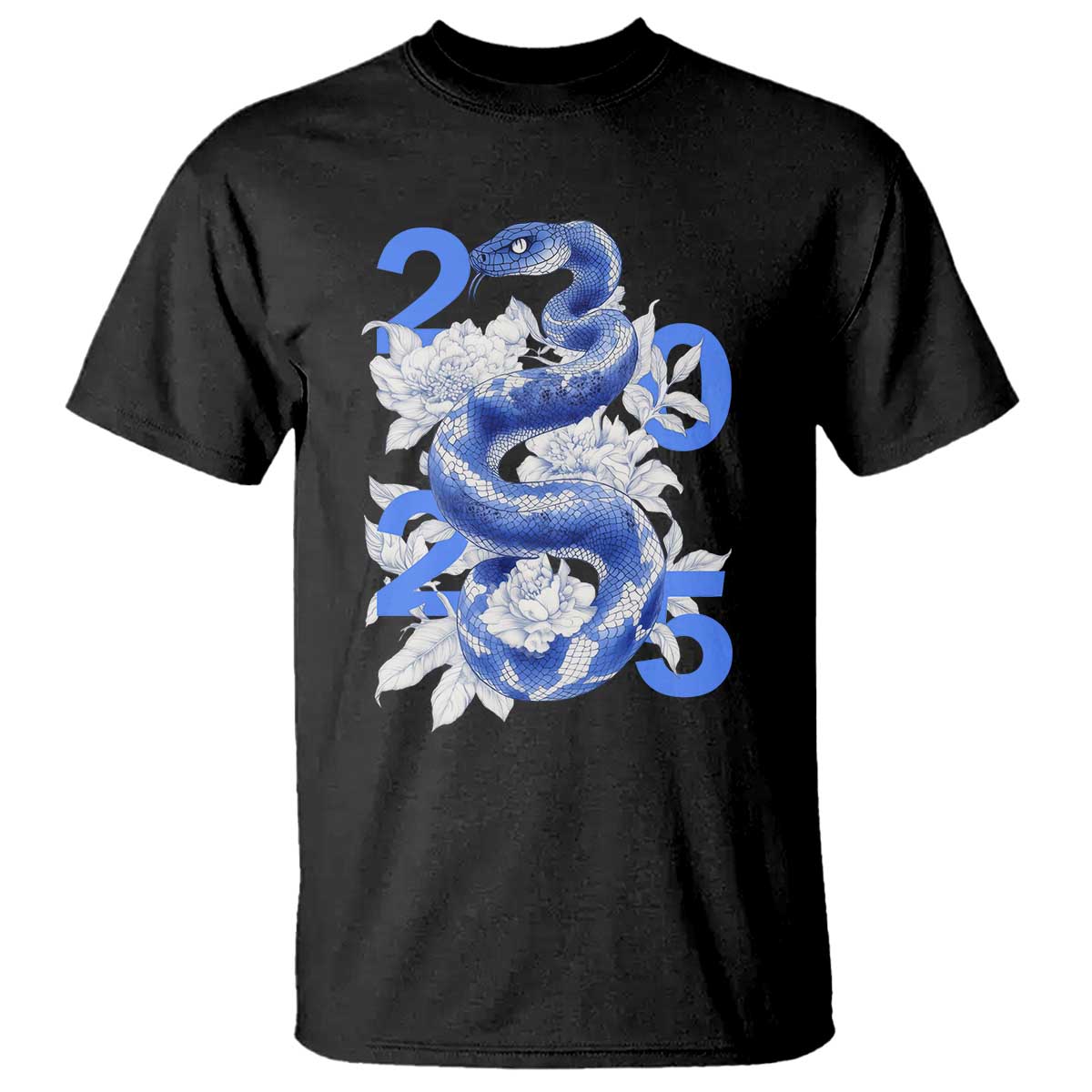 Year Of The Snake 2025 T Shirt Chinese New Year Blue Snake - Wonder Print Shop