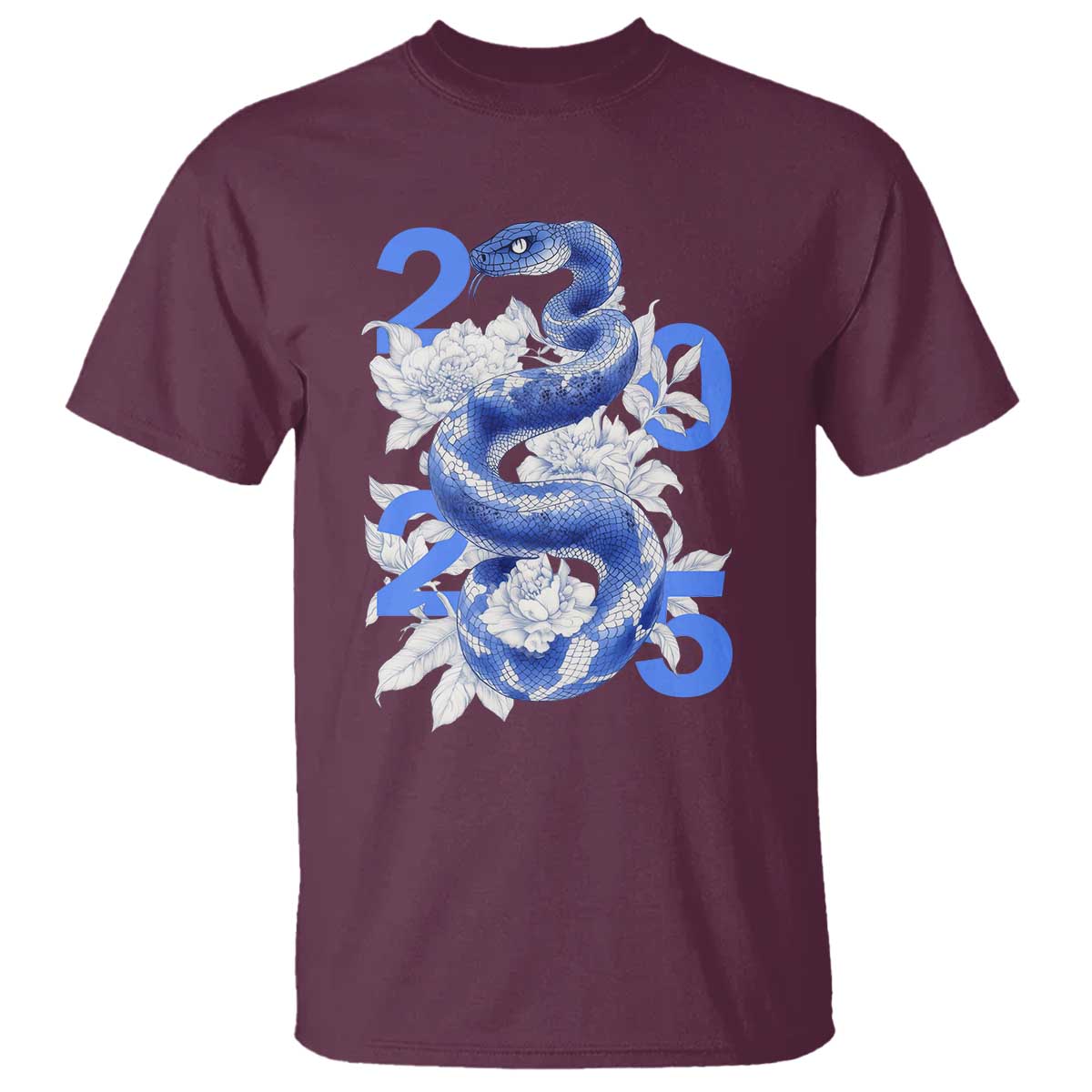 Year Of The Snake 2025 T Shirt Chinese New Year Blue Snake - Wonder Print Shop