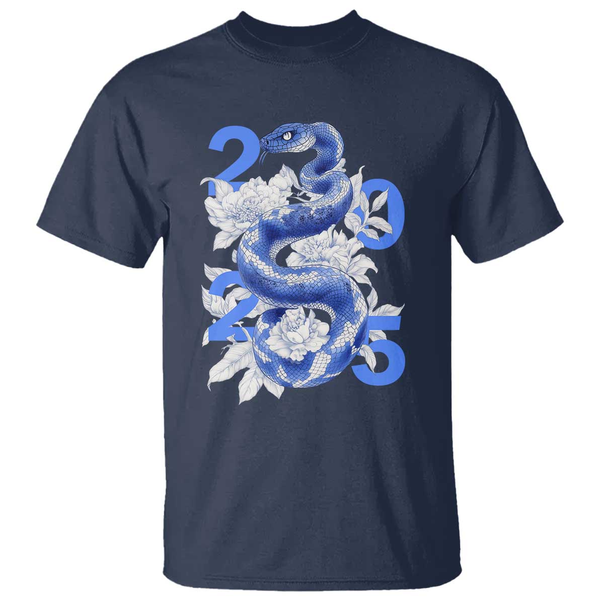 Year Of The Snake 2025 T Shirt Chinese New Year Blue Snake - Wonder Print Shop
