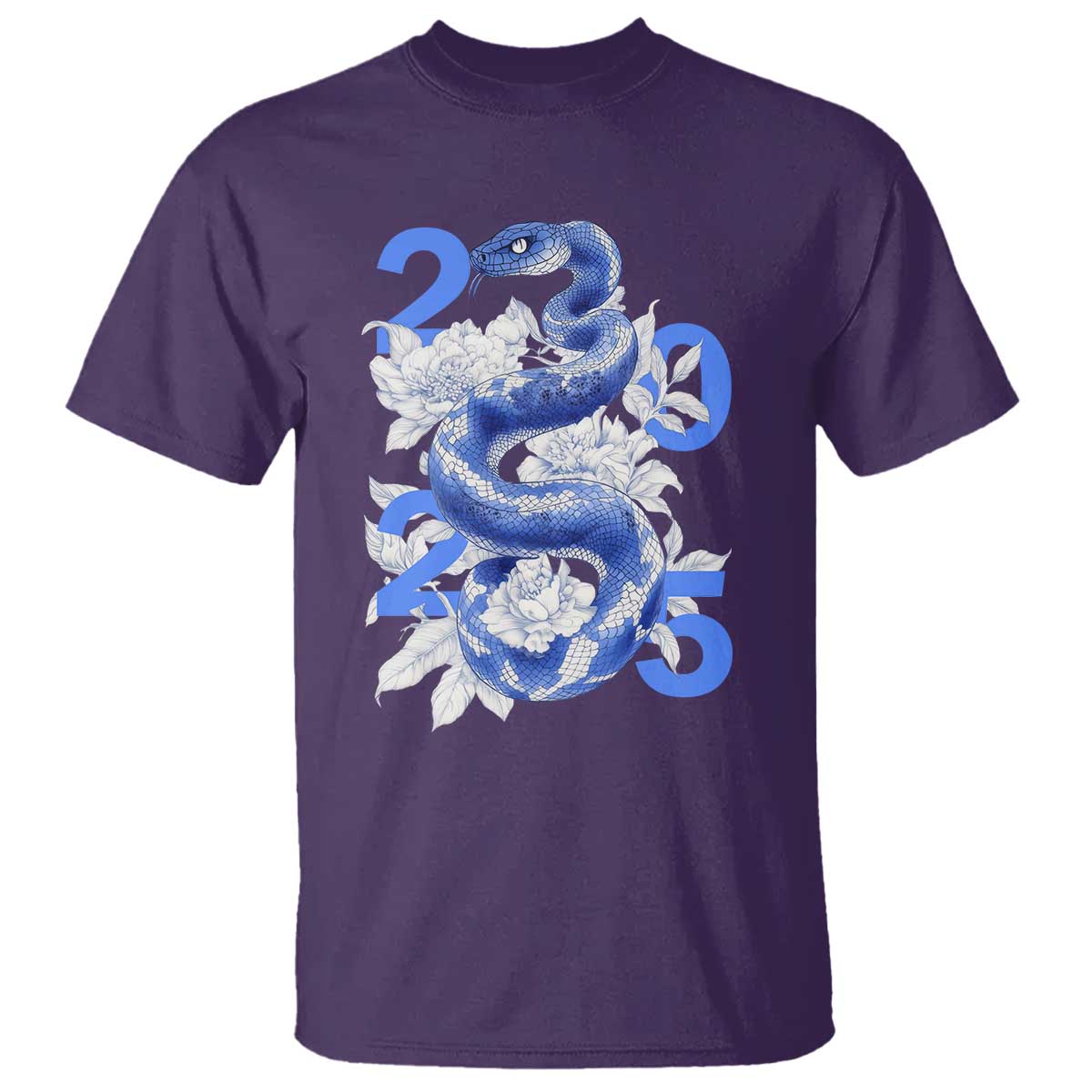 Year Of The Snake 2025 T Shirt Chinese New Year Blue Snake - Wonder Print Shop