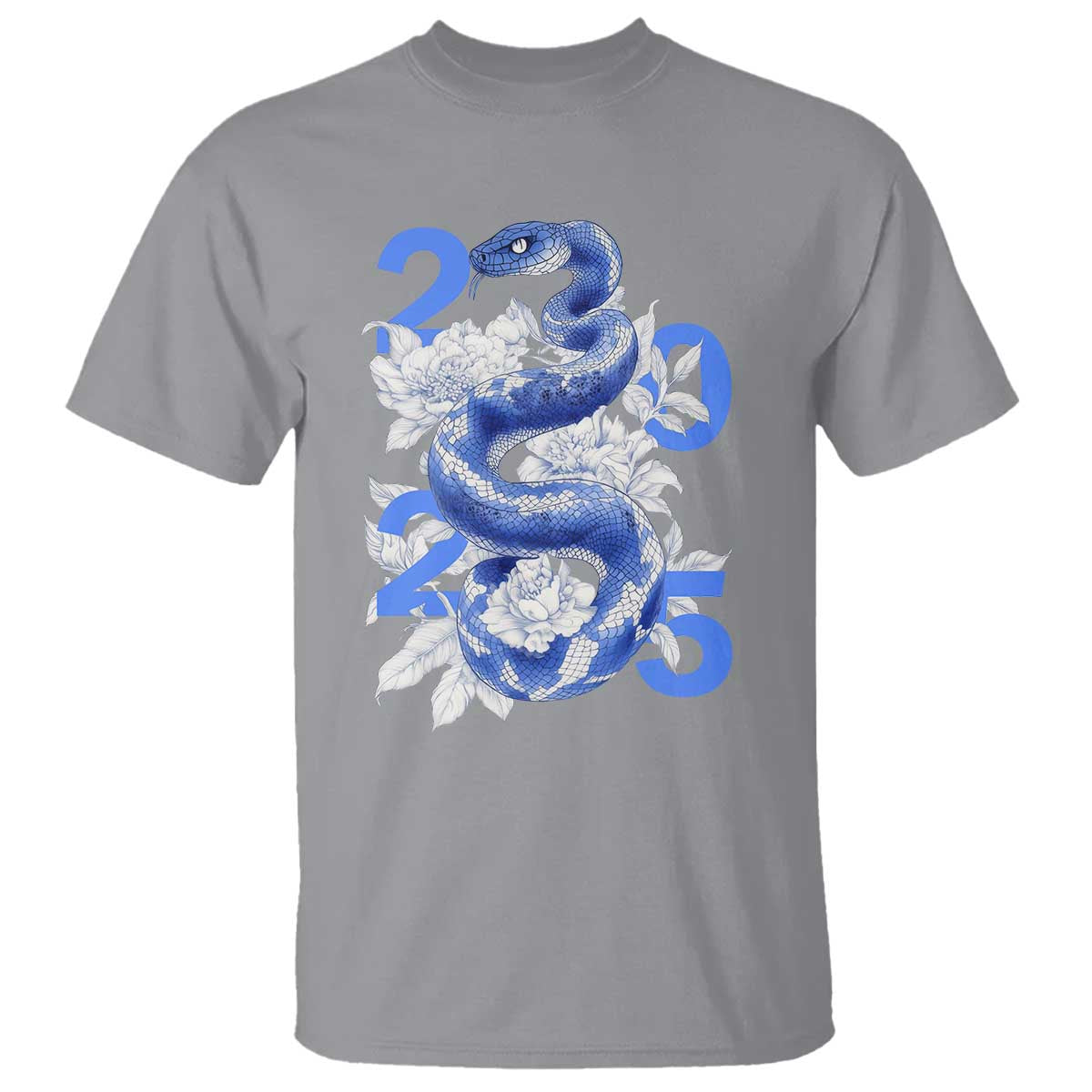 Year Of The Snake 2025 T Shirt Chinese New Year Blue Snake - Wonder Print Shop