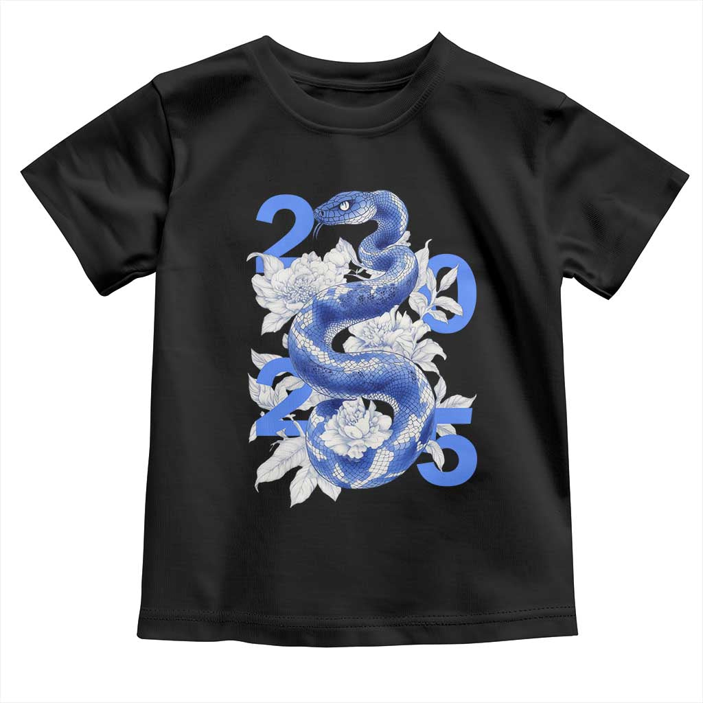 Year Of The Snake 2025 Toddler T Shirt Chinese New Year Blue Snake