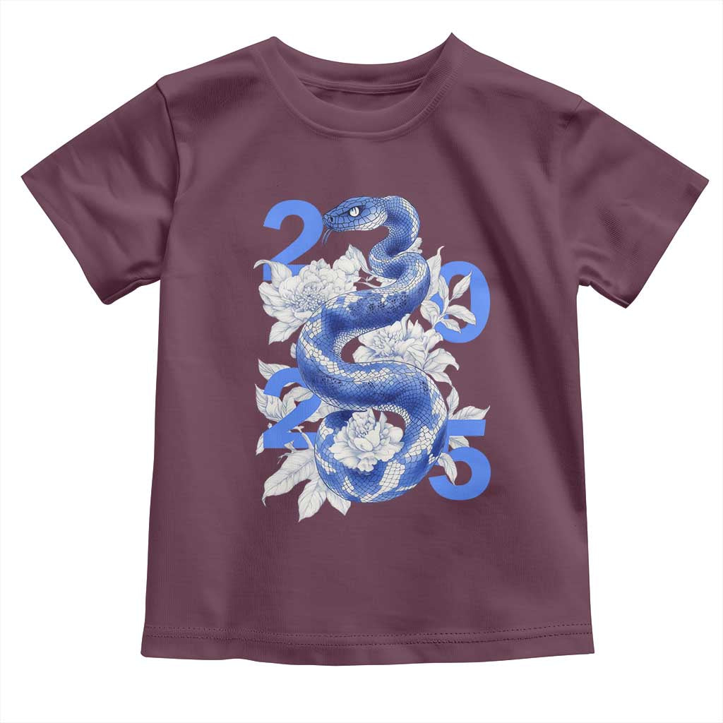 Year Of The Snake 2025 Toddler T Shirt Chinese New Year Blue Snake