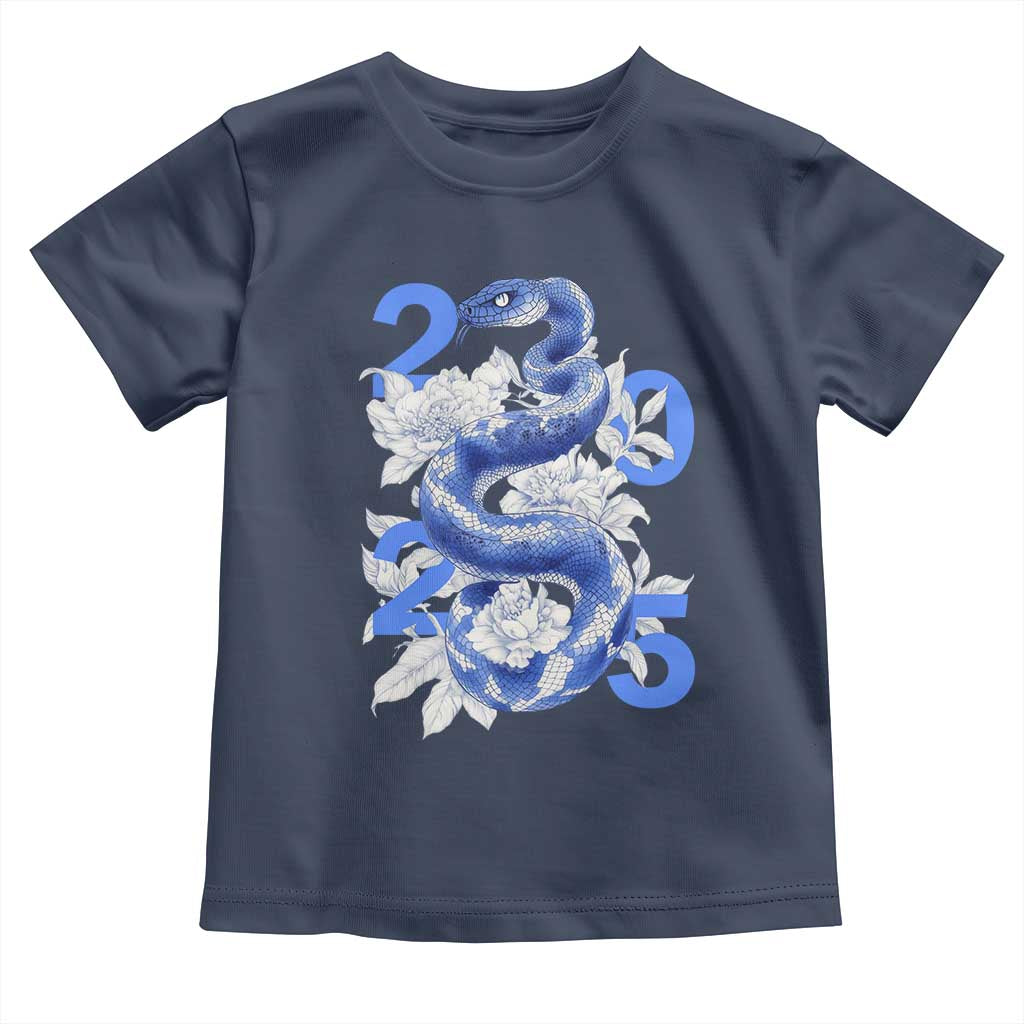 Year Of The Snake 2025 Toddler T Shirt Chinese New Year Blue Snake