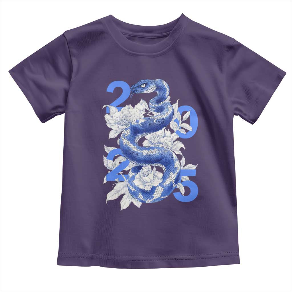 Year Of The Snake 2025 Toddler T Shirt Chinese New Year Blue Snake