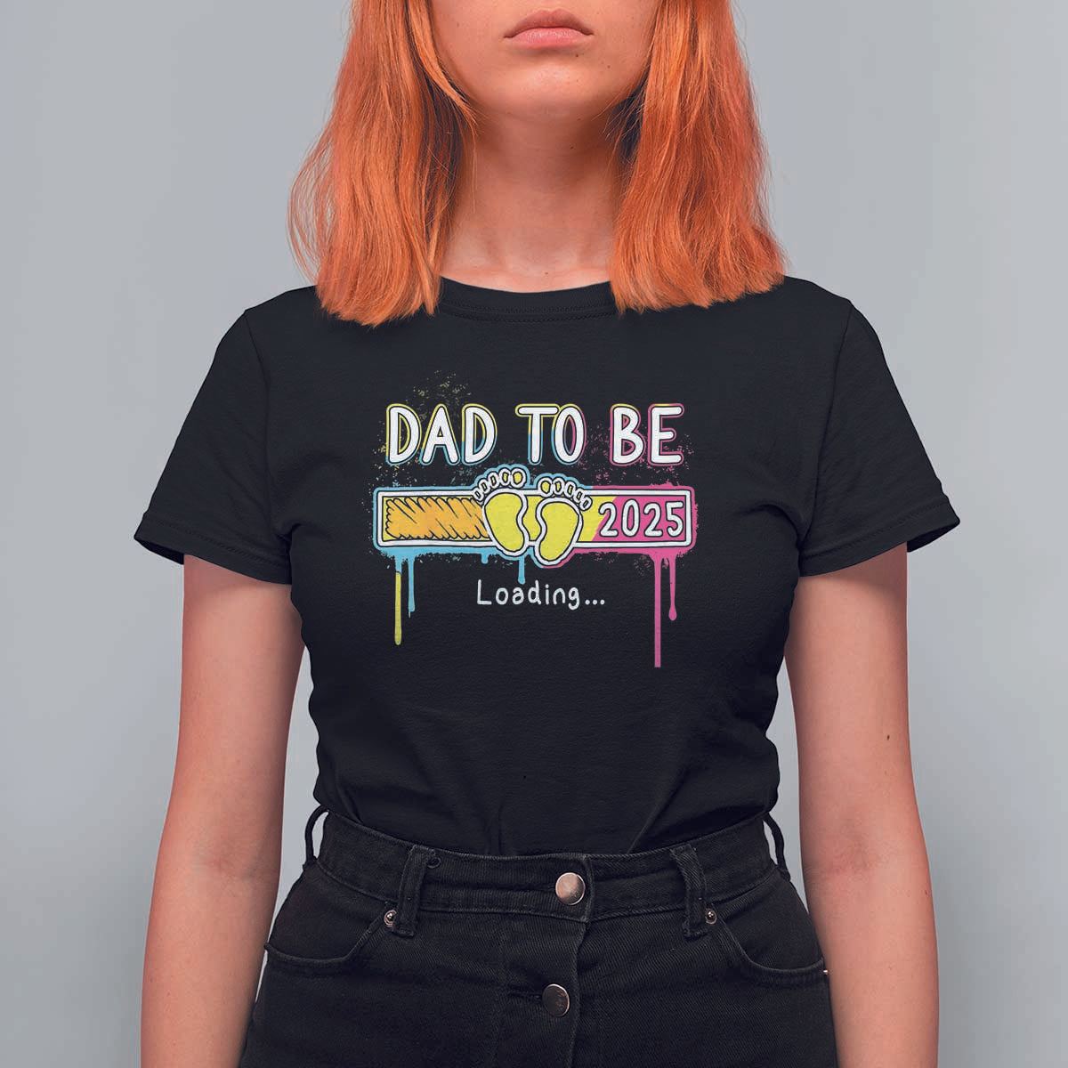 New Dad 2025 T Shirt For Women Loading Dad To Be Est 2025 - Wonder Print Shop